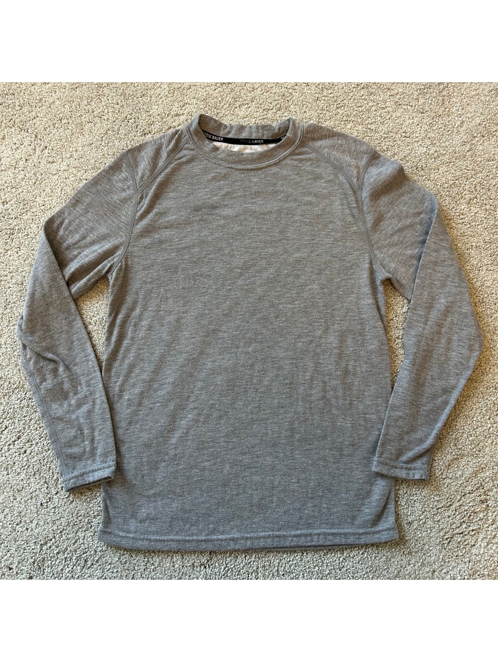 Eddie Bauer Men's Gray Merino Wool Blend Long Sleeve Shirt Size S